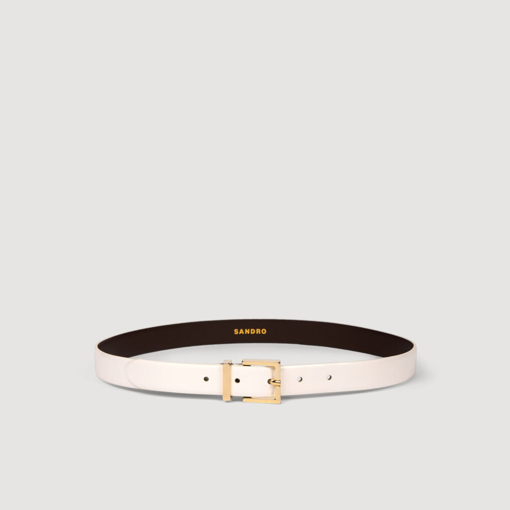 Ceinture en cuir lisse boucle métal
