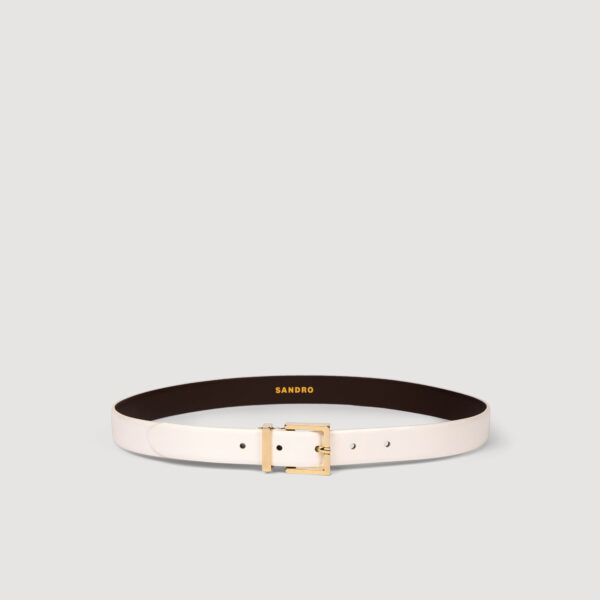Ceinture en cuir lisse boucle métal