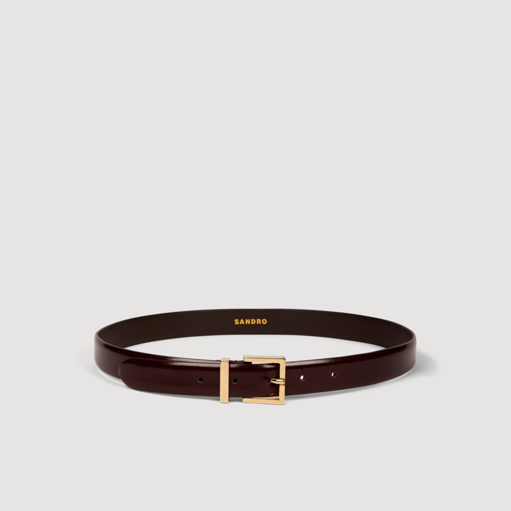 Ceinture en cuir lisse boucle métal