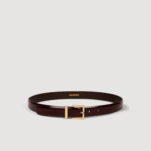 Ceinture en cuir lisse boucle métal