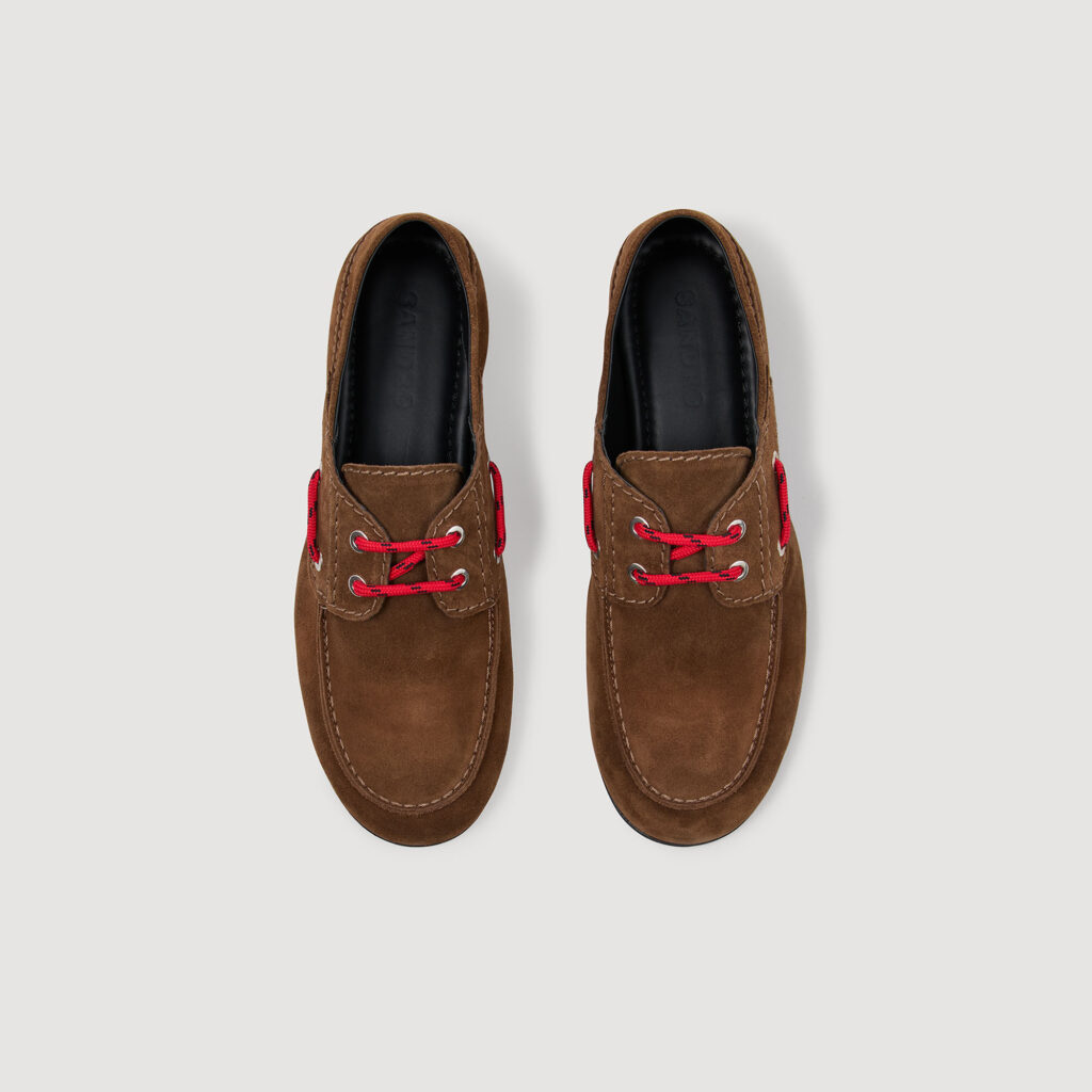 Chaussures bateaux cuir suédé lacet