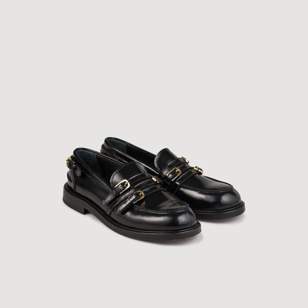 Mocassins en cuir à boucles