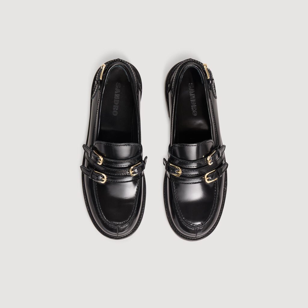 Mocassins en cuir à boucles