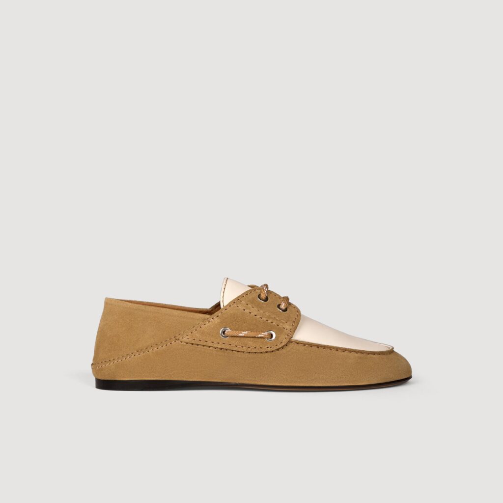 Chaussures bateau cuir suède