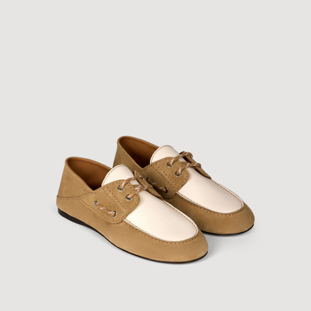 Chaussures bateau cuir suède