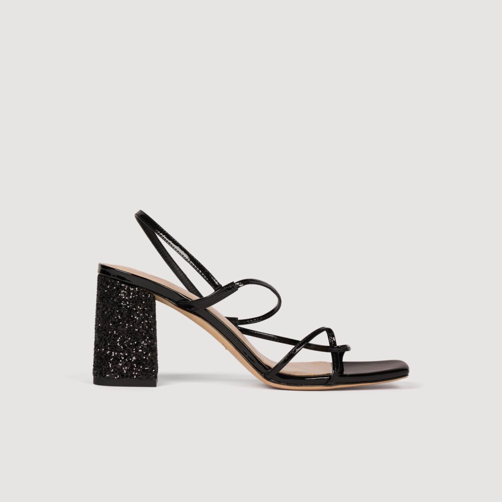 Sandales à talon pailleté