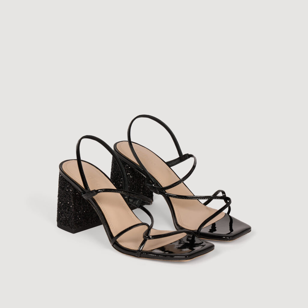 Sandales à talon pailleté