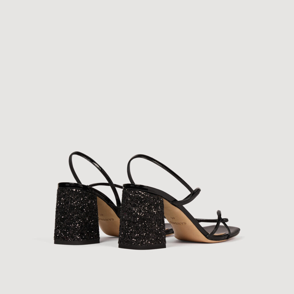 Sandales à talon pailleté