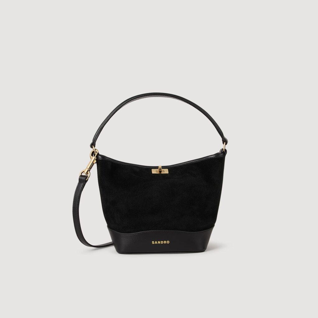 Sac seau MINI TANGOSO en suède et cuir