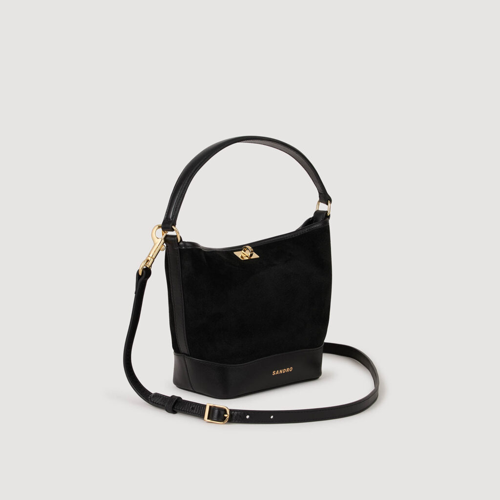 Sac seau MINI TANGOSO en suède et cuir
