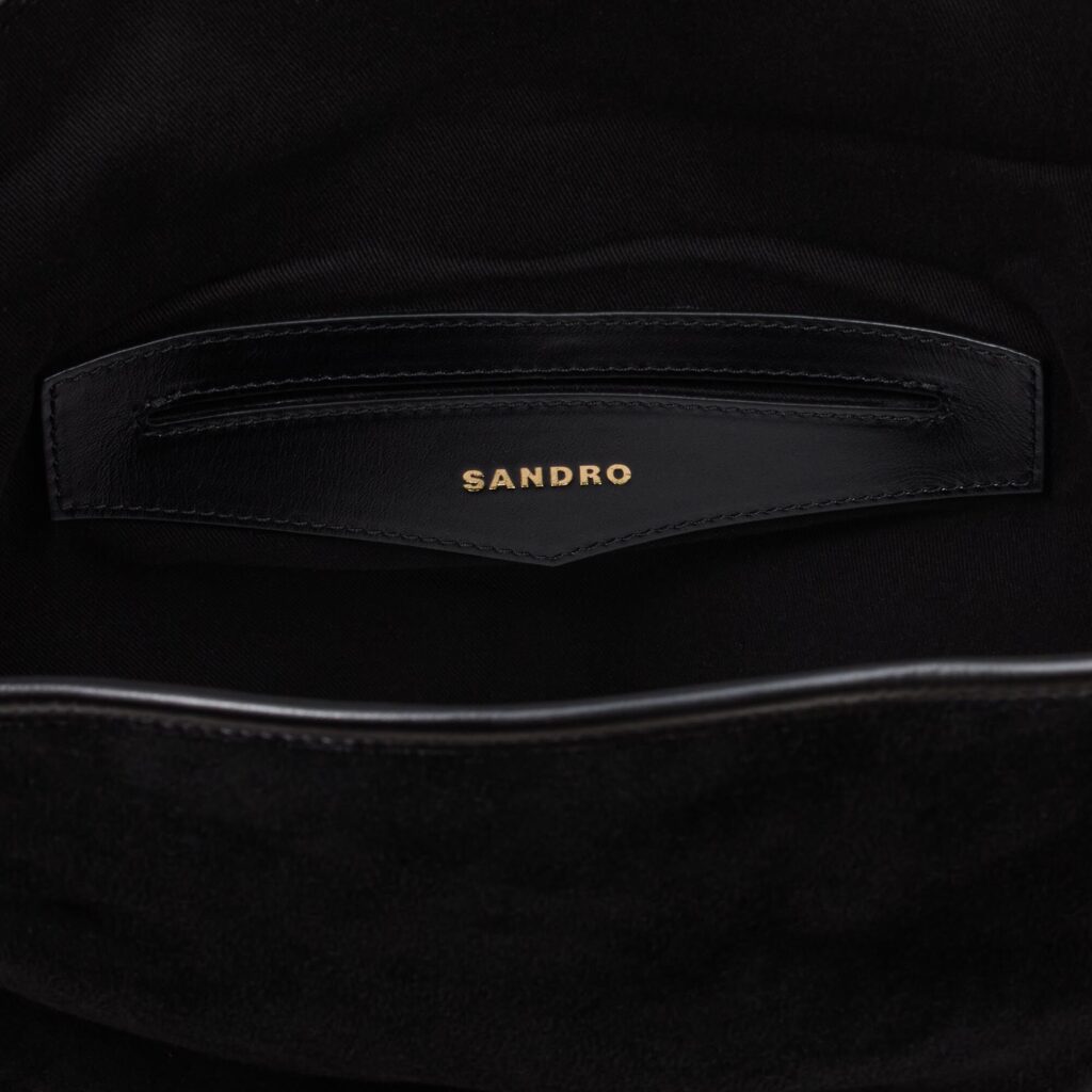 Sac seau TANGOSO en suede et cuir noir