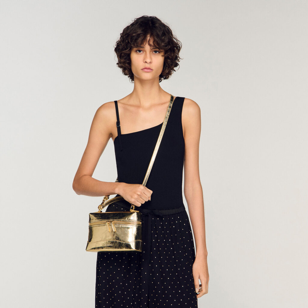 Sac Tangolino en cuir métallisé