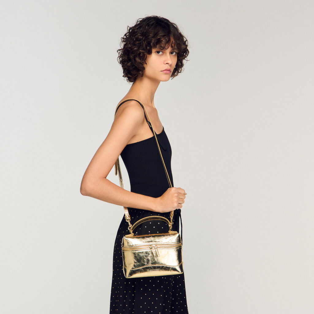 Sac Tangolino en cuir métallisé