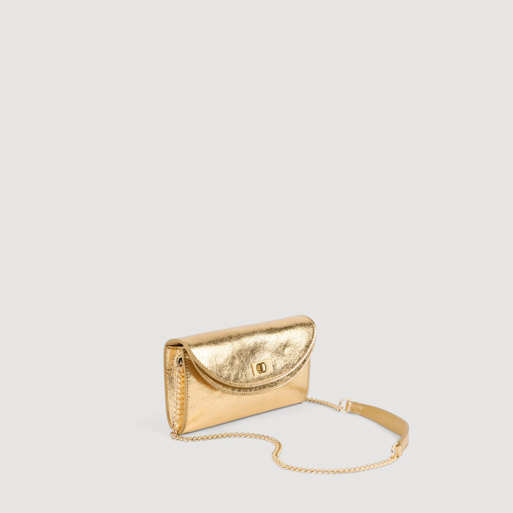 Pochette Mambo en cuir métallisé