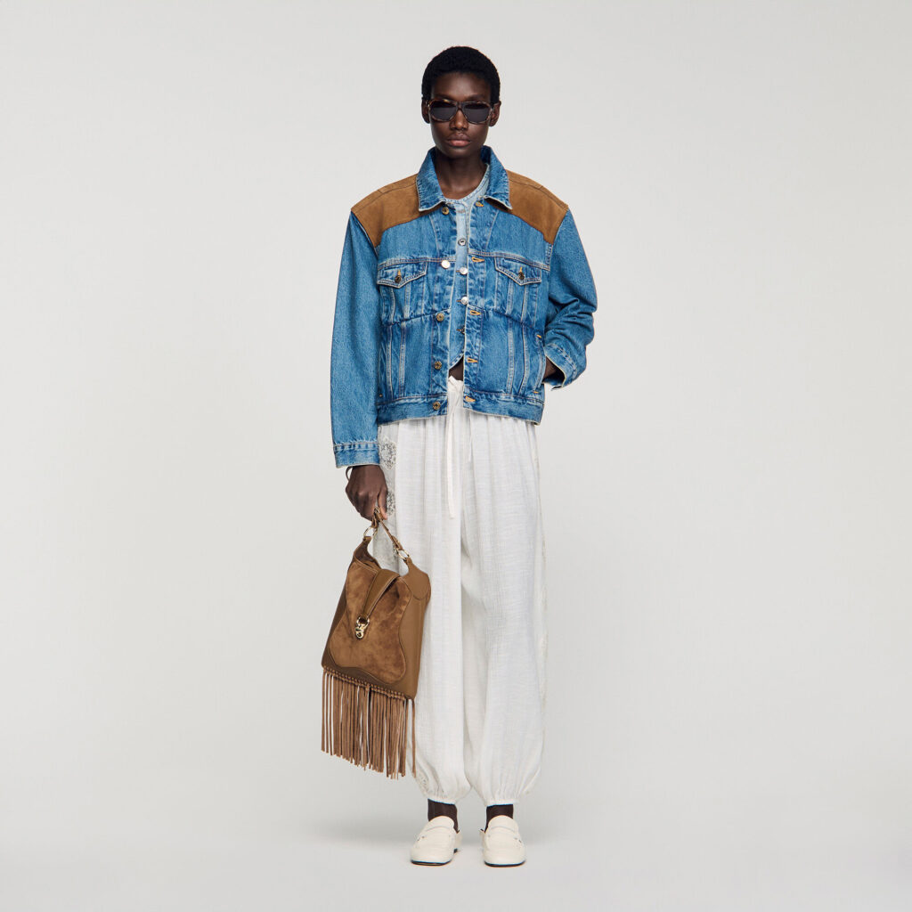 Sac en cuir et suède à franges