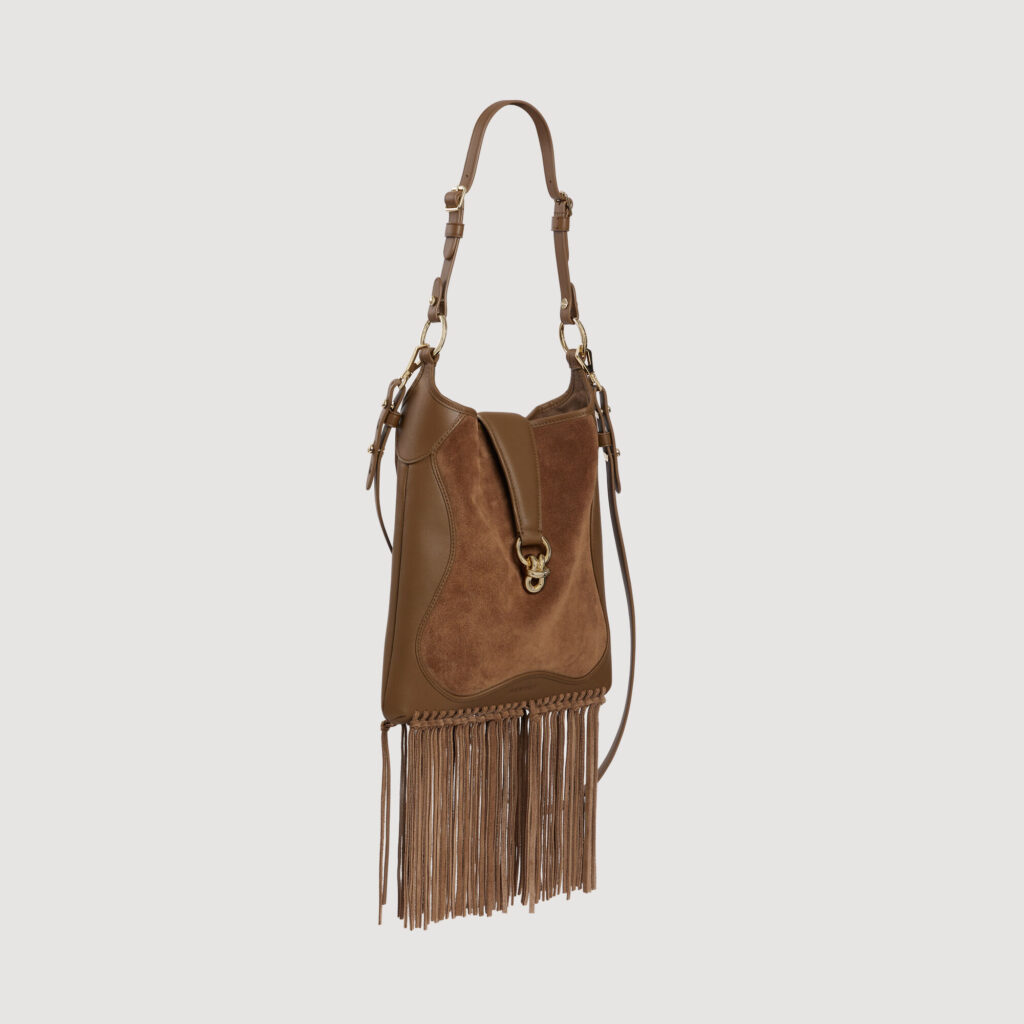 Sac en cuir et suède à franges