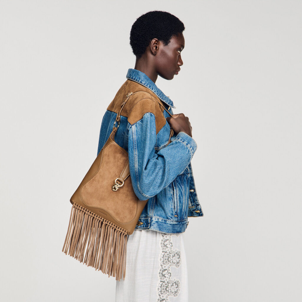 Sac en cuir et suède à franges