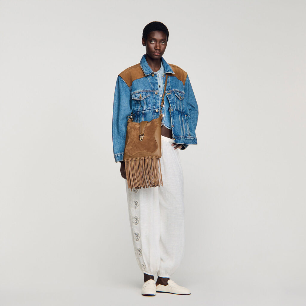 Sac en cuir et suède à franges