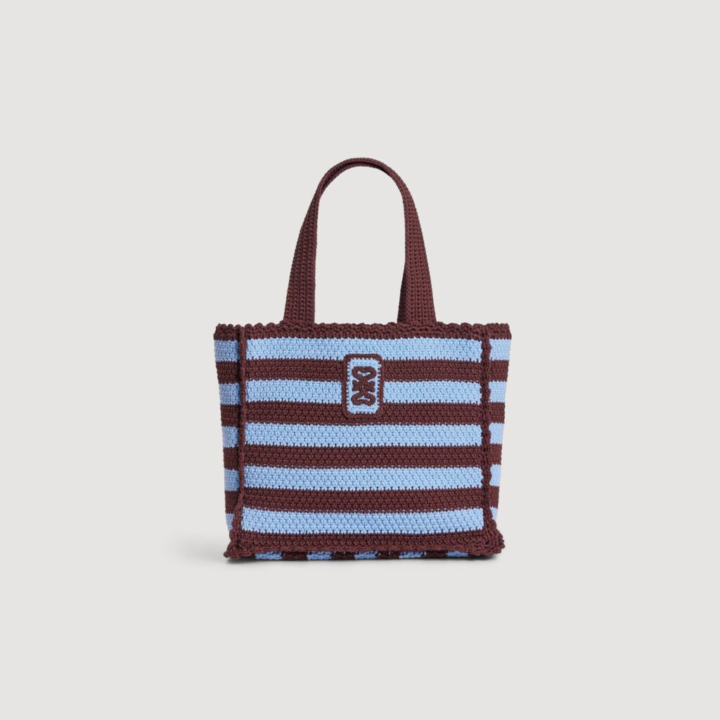 Sac en maille crochet à rayures