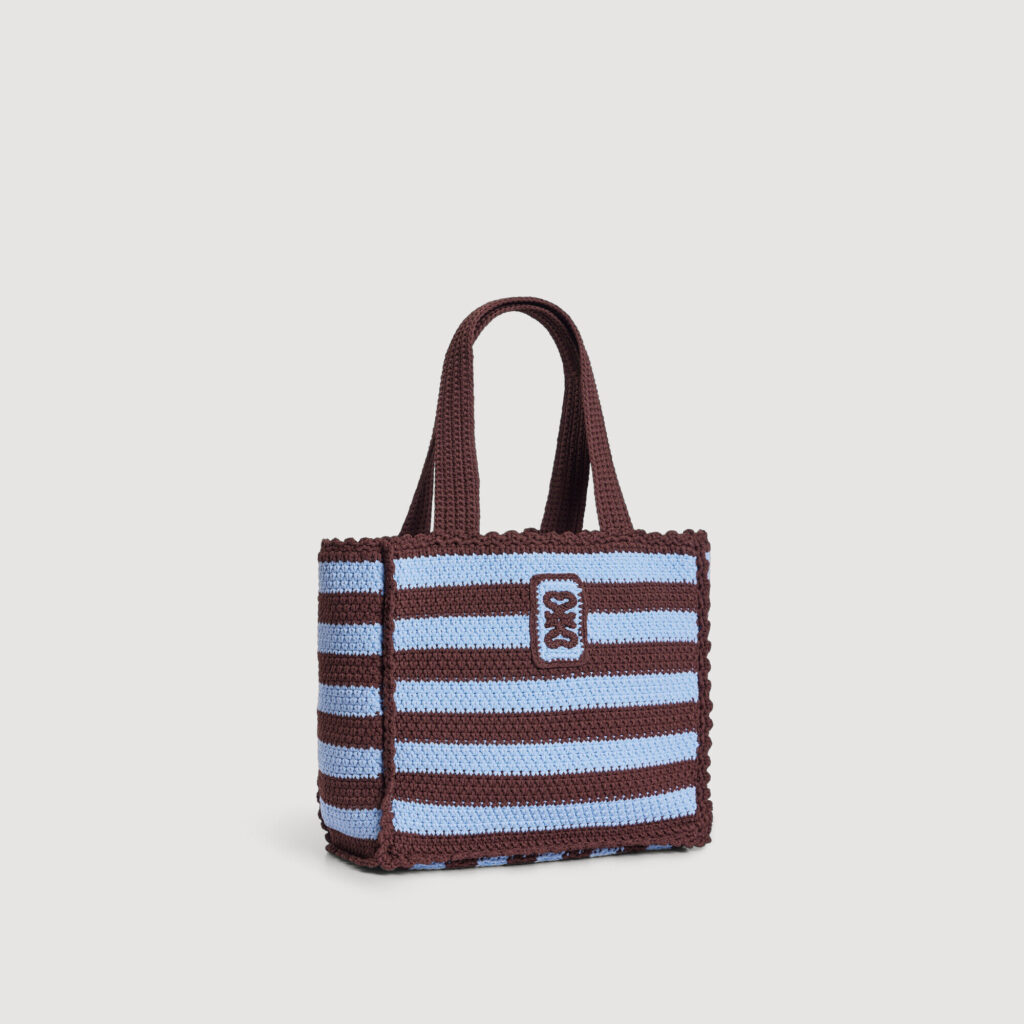 Sac en maille crochet à rayures
