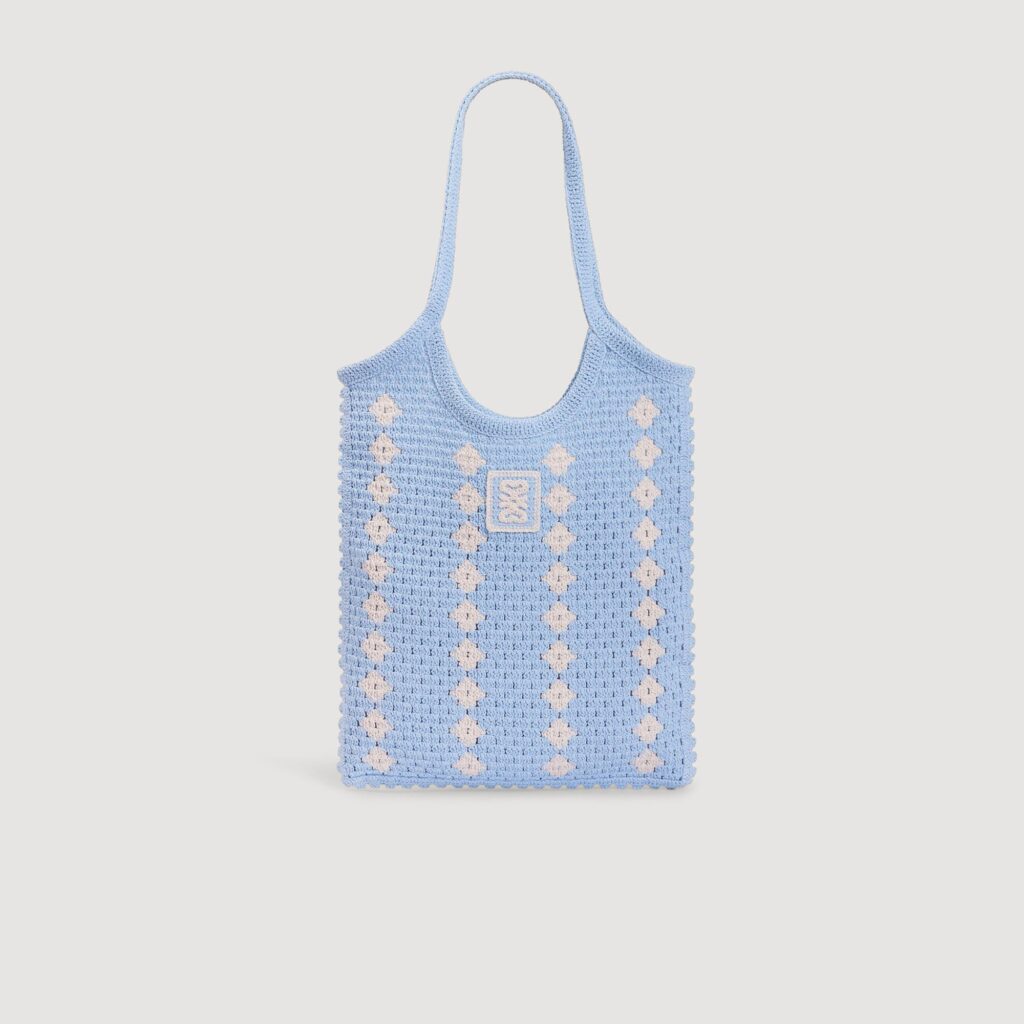 Sac en maille crochet bicolore