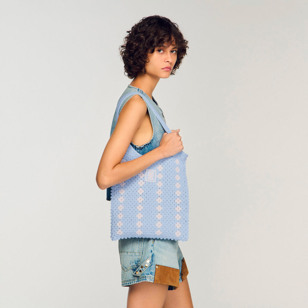 Sac en maille crochet bicolore