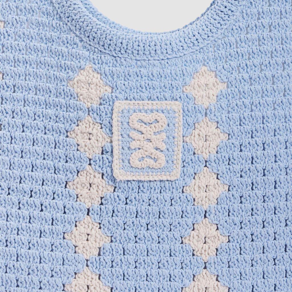 Sac en maille crochet bicolore