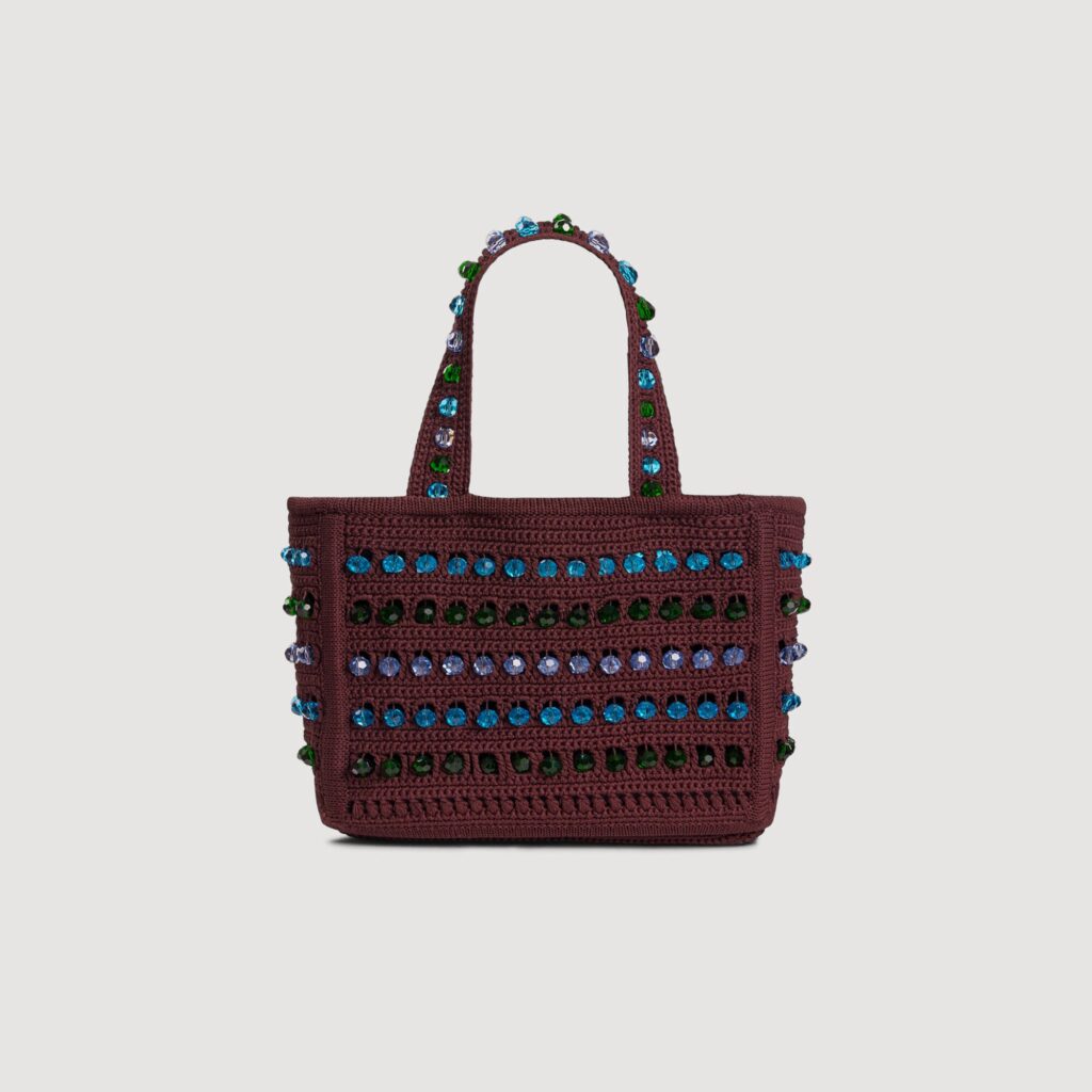 Sac en maille crochet perlé