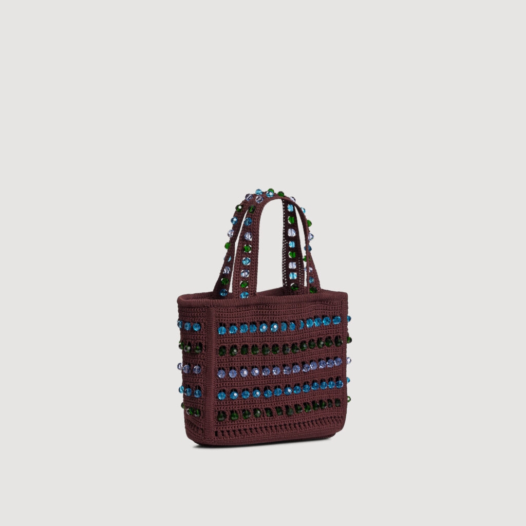 Sac en maille crochet perlé