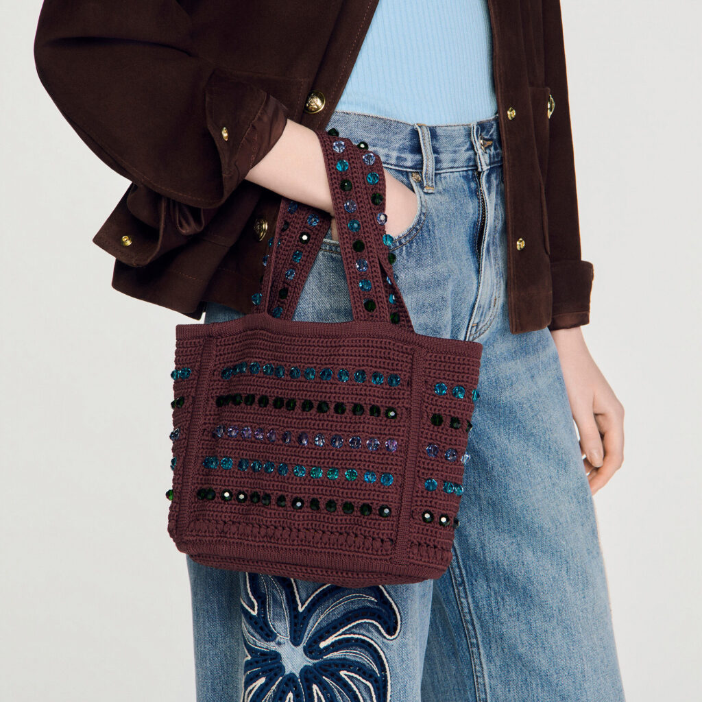 Sac en maille crochet perlé