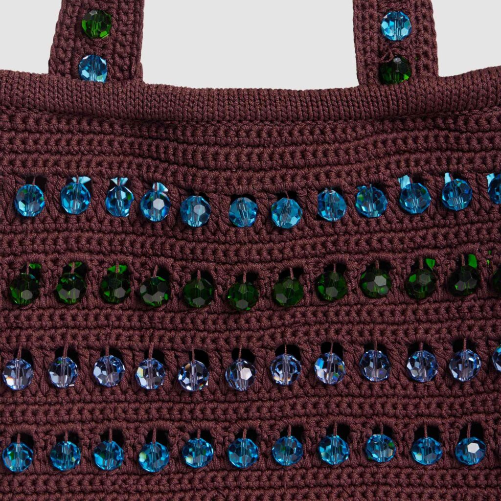 Sac en maille crochet perlé