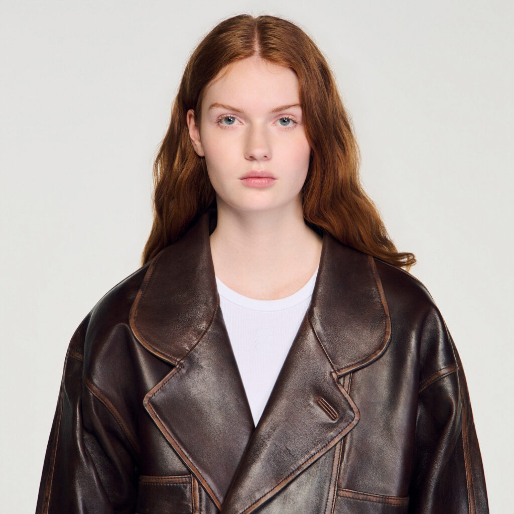 Blouson en cuir oversize