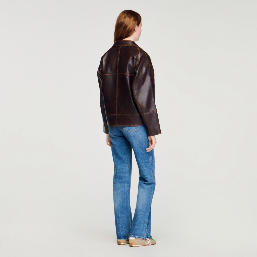 Blouson en cuir oversize