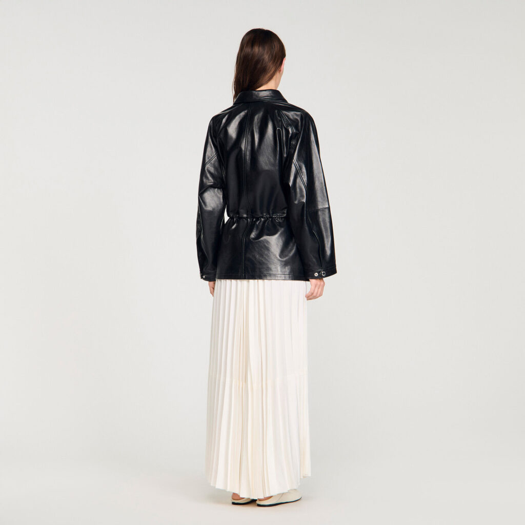 Blouson en cuir lisse