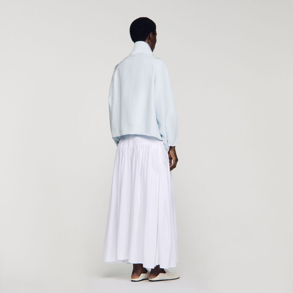 Blouson oversize col montant brodé