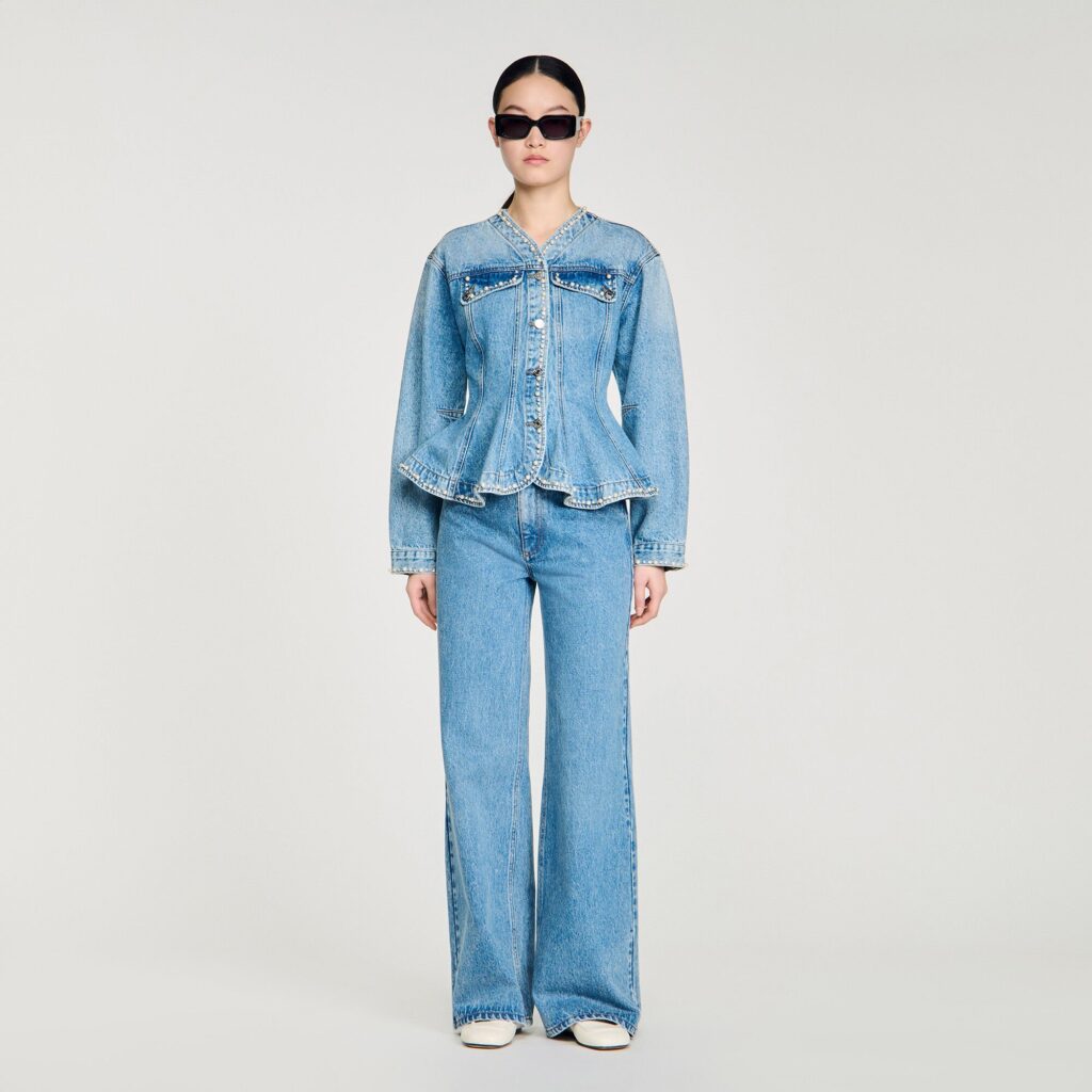 Blouson en jean perlé