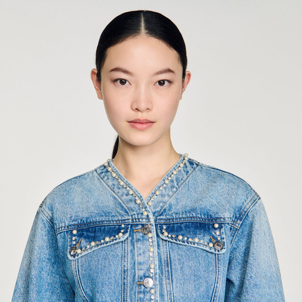Blouson en jean perlé
