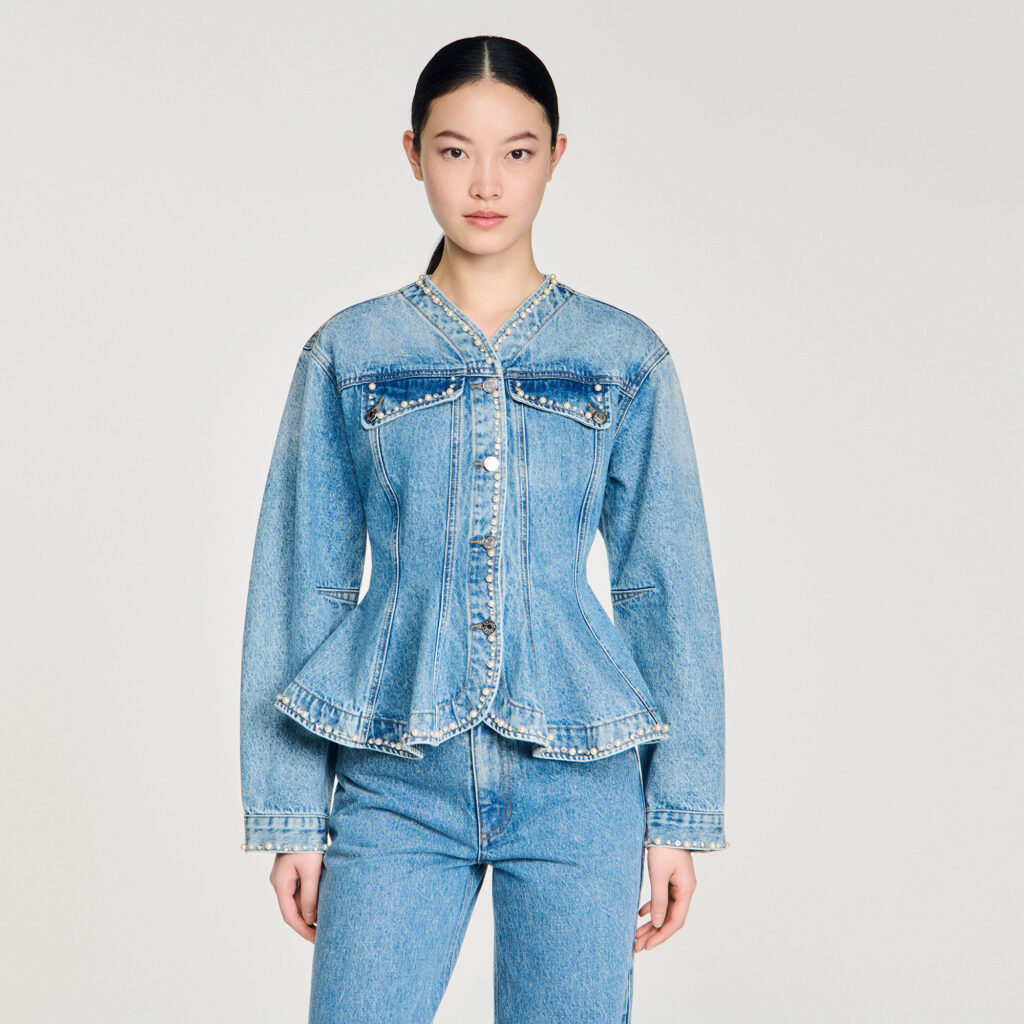 Blouson en jean perlé