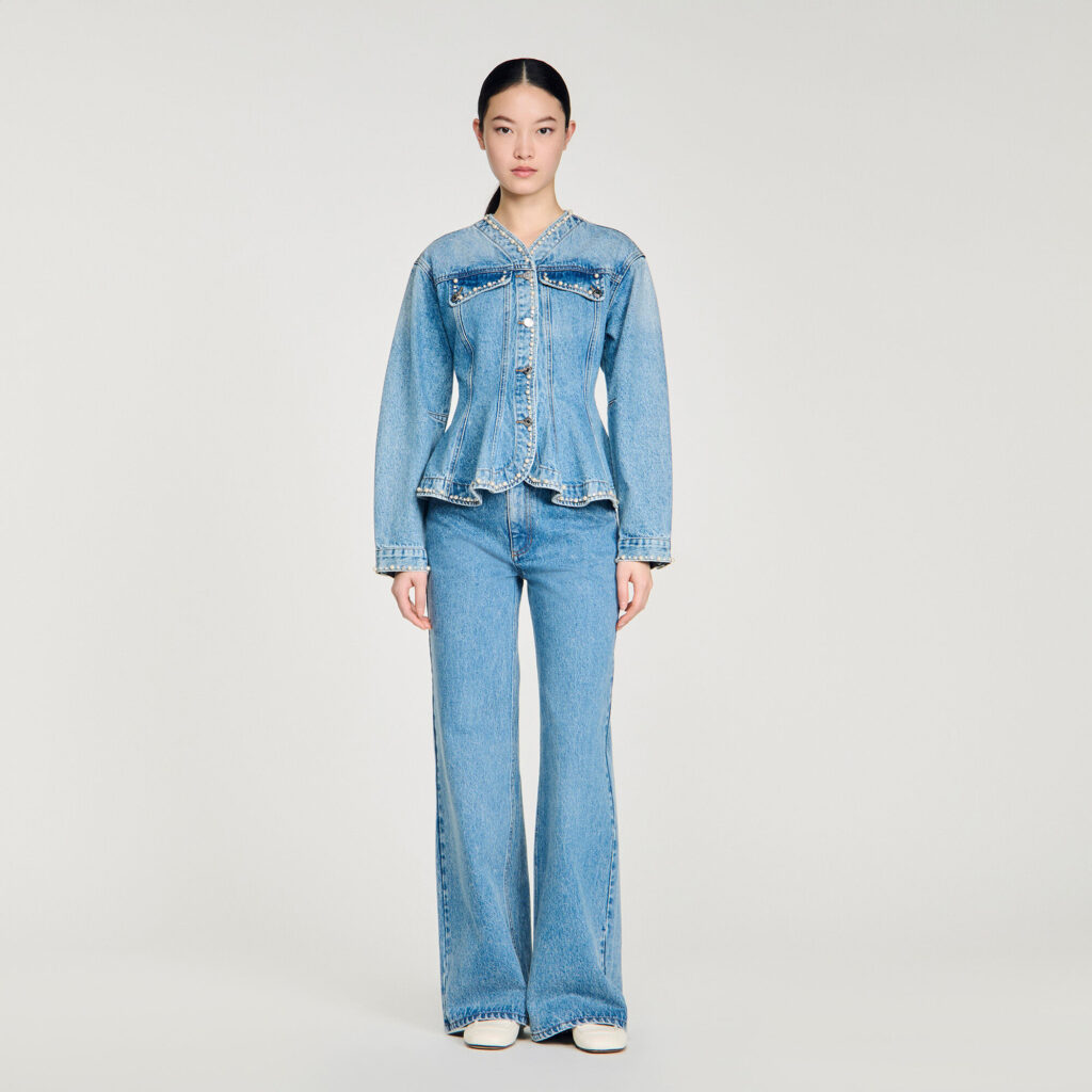 Blouson en jean perlé
