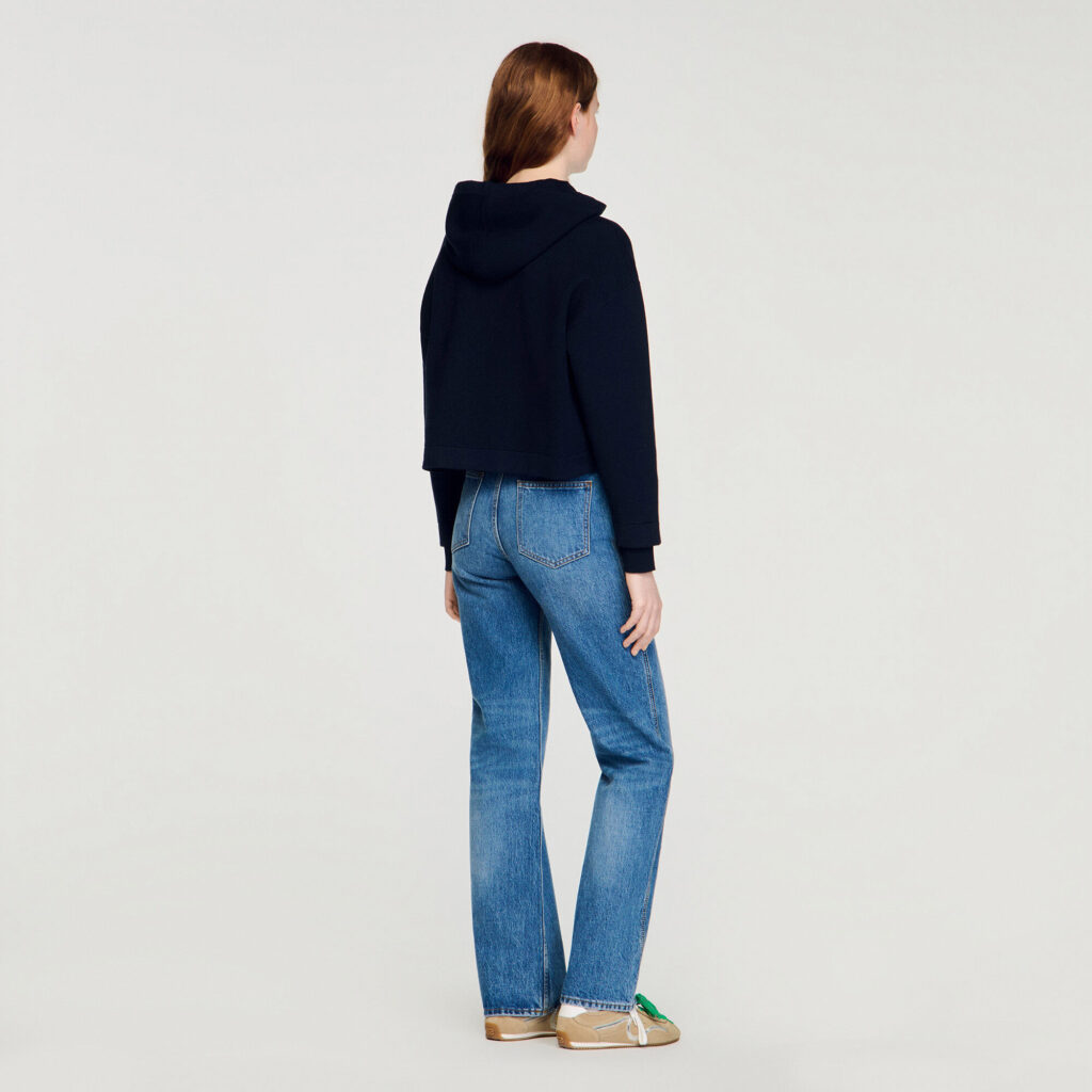 Sweatshirt en maille et denim