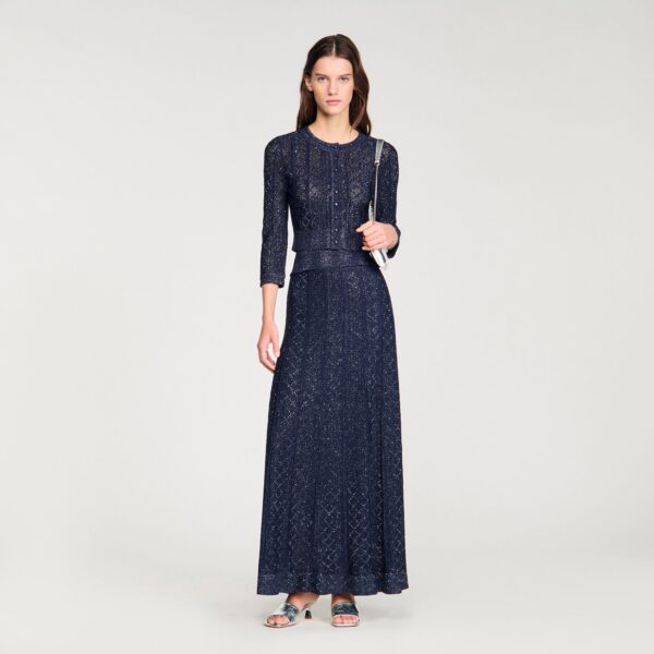 Cardigan court en maille strassée