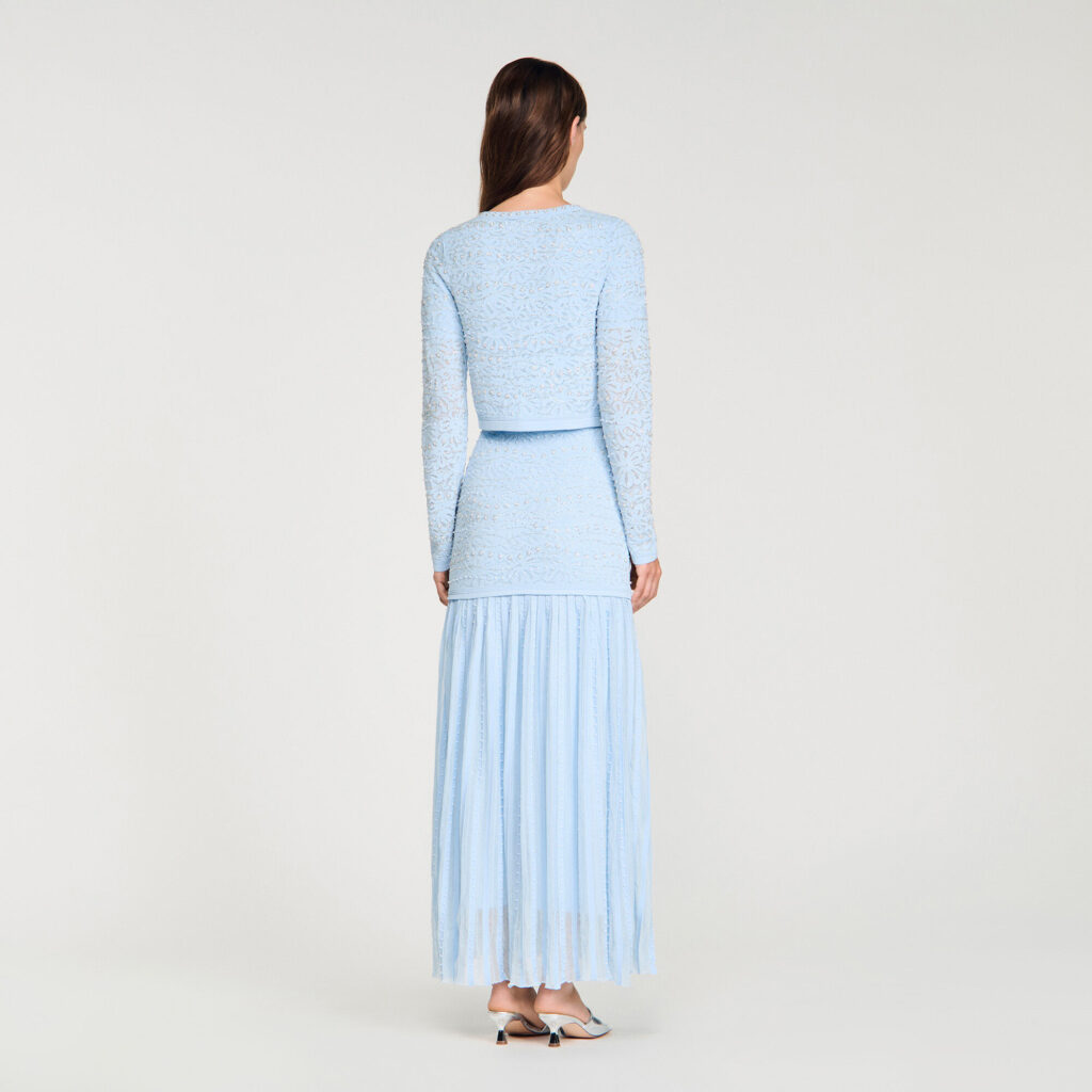 Cardigan court perlé