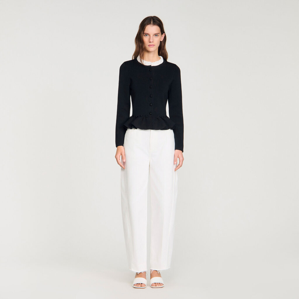 Cardigan à basque et col amovible