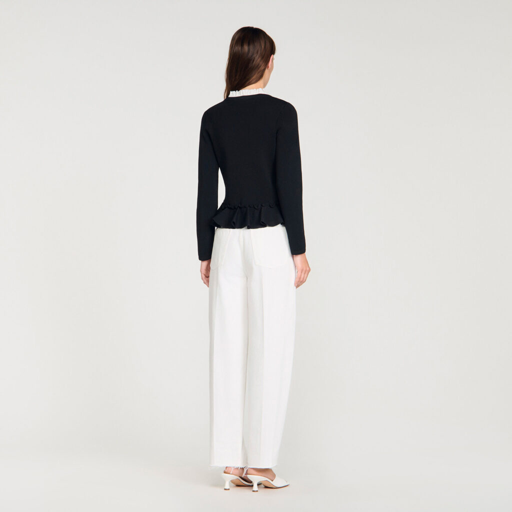 Cardigan à basque et col amovible