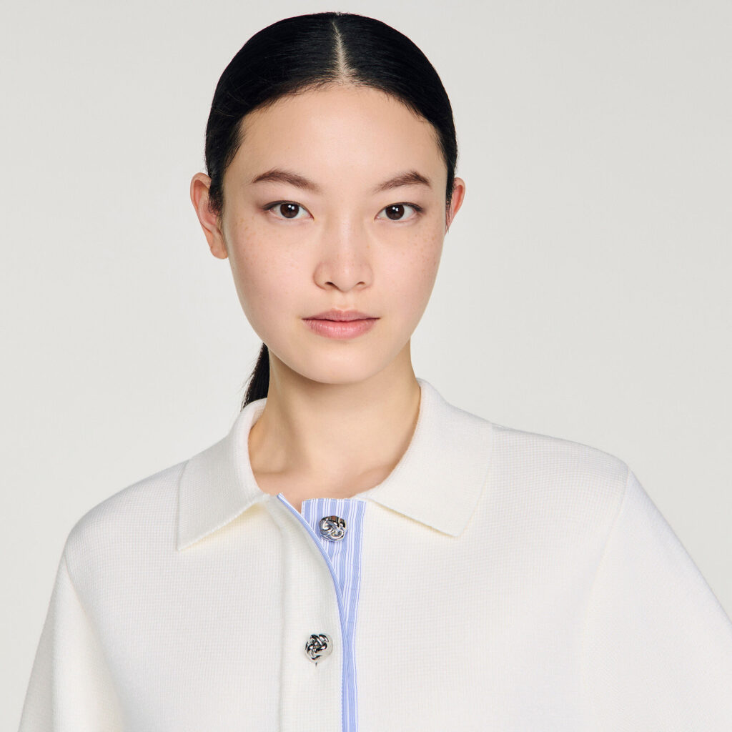Cardigan en laine col polo
