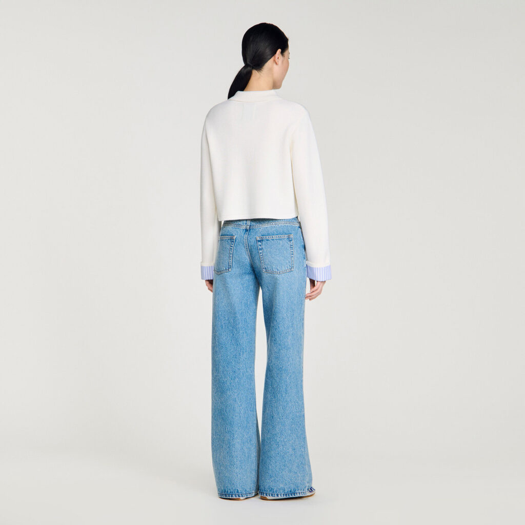 Cardigan en laine col polo