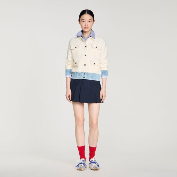Cardigan à détails denim