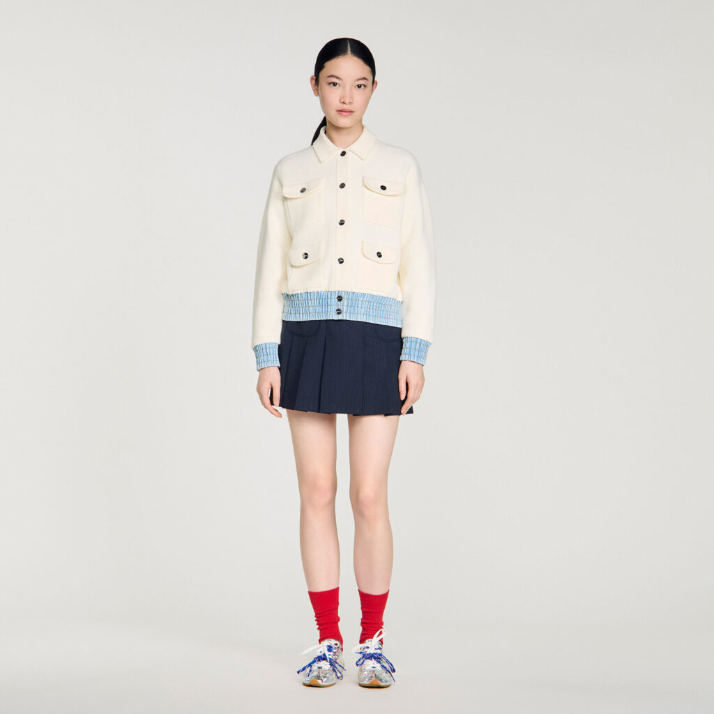 Cardigan à détails denim