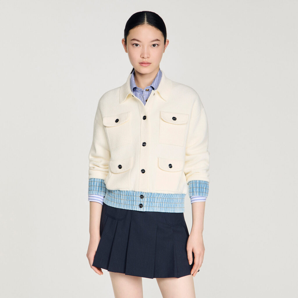 Cardigan à détails denim