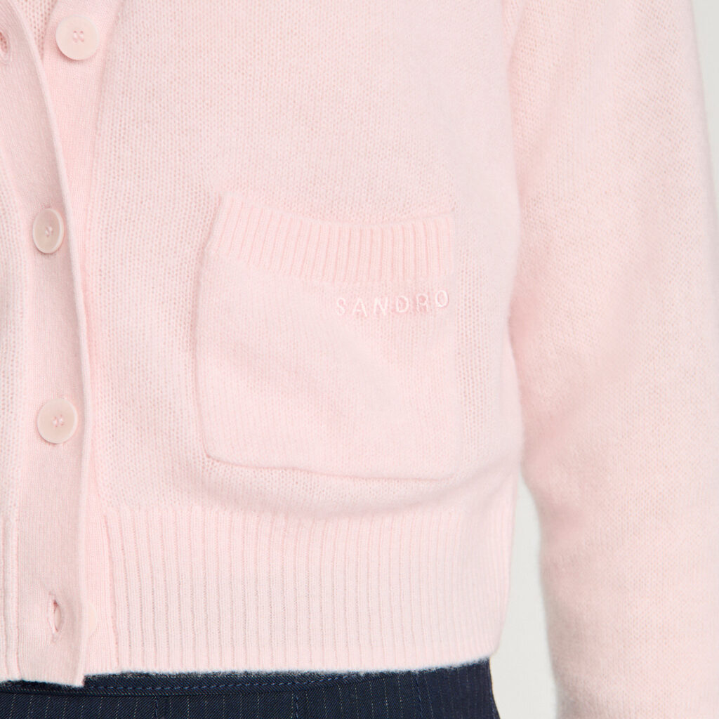 Cardigan court en laine cachemire